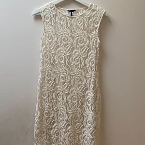 SOLD - Vintage cream lace bodycon dress